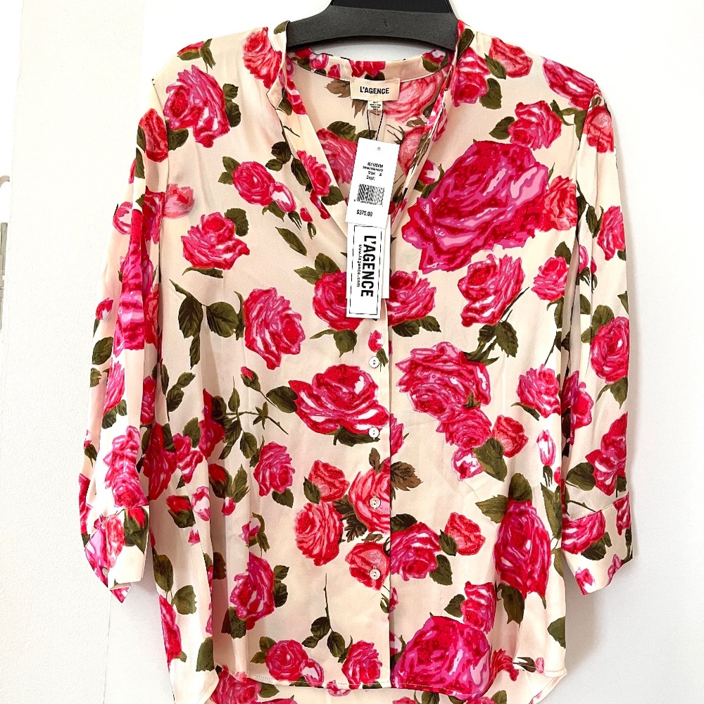 L’Agence Floral Silk Top